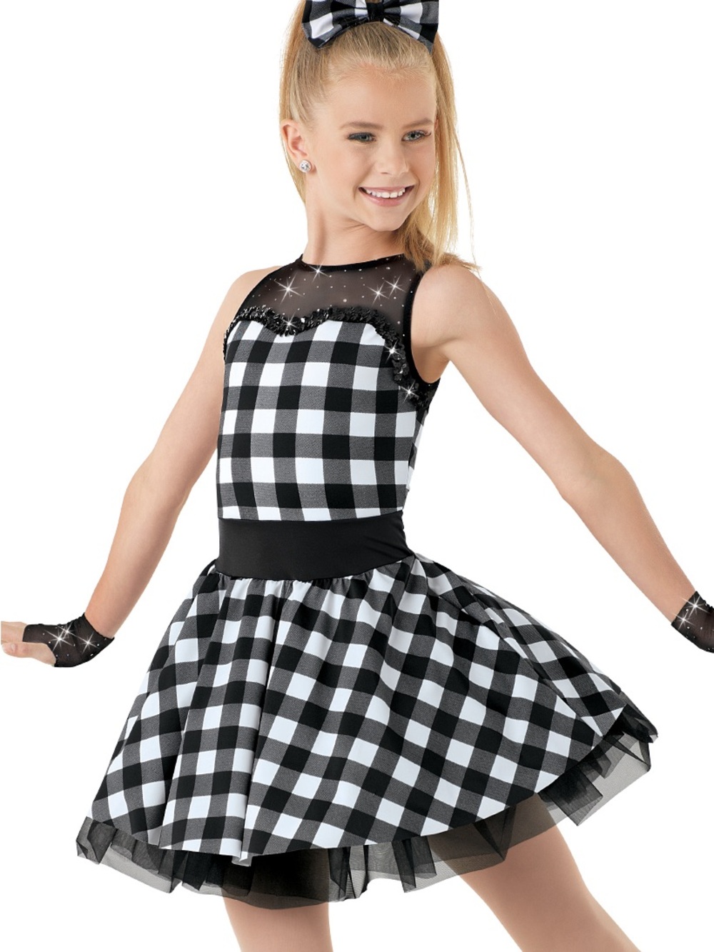 Weissman School of Rock Black & White Checkered Dance Costume